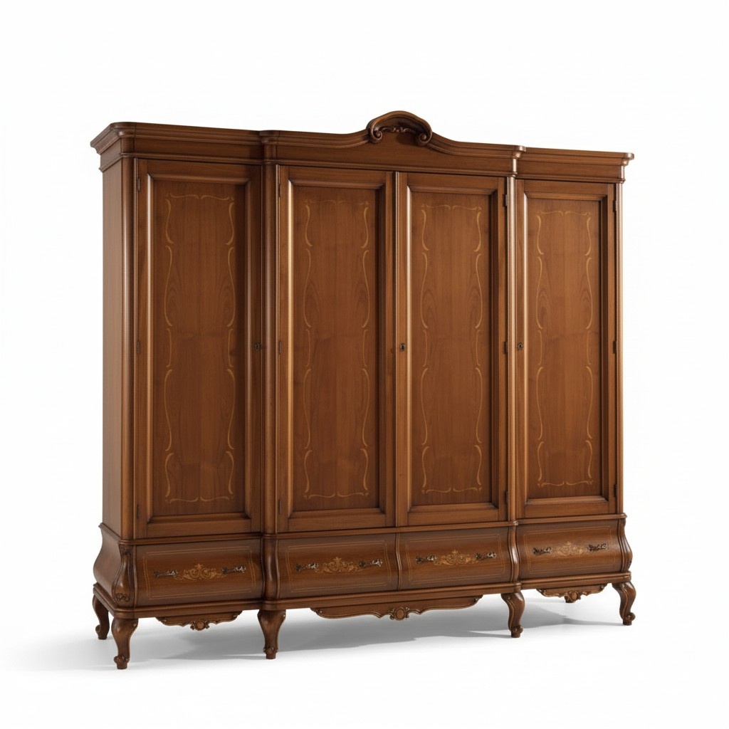 ViertÃ¼riger Brauner Kleiderschrank Klassische Schlafzimmer MÃ¶bel Holz