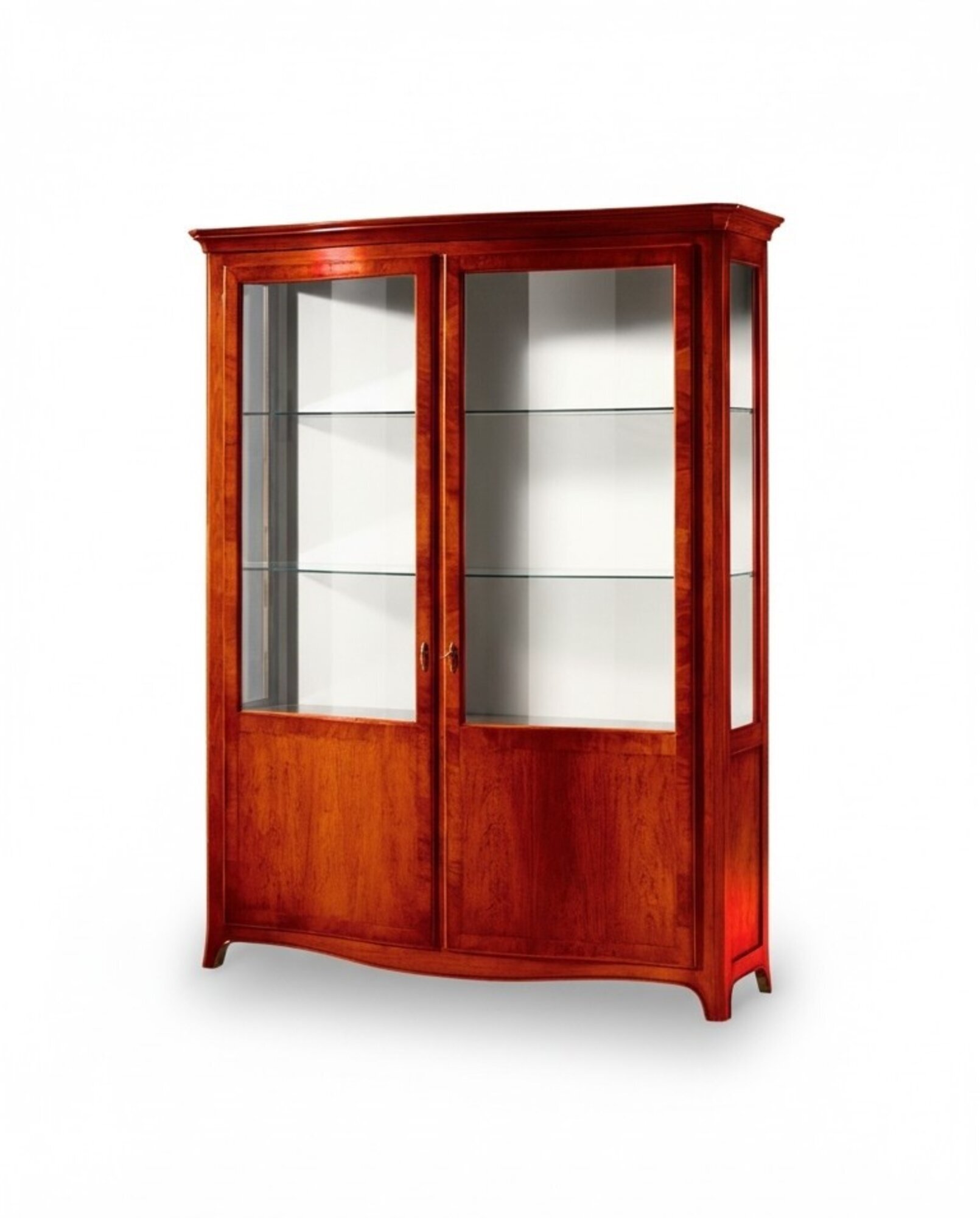 Vitrine Design Wohnzimmer Schrank Braun Klassisch Vitrinen Holz SchrÃ¤nke Neu
