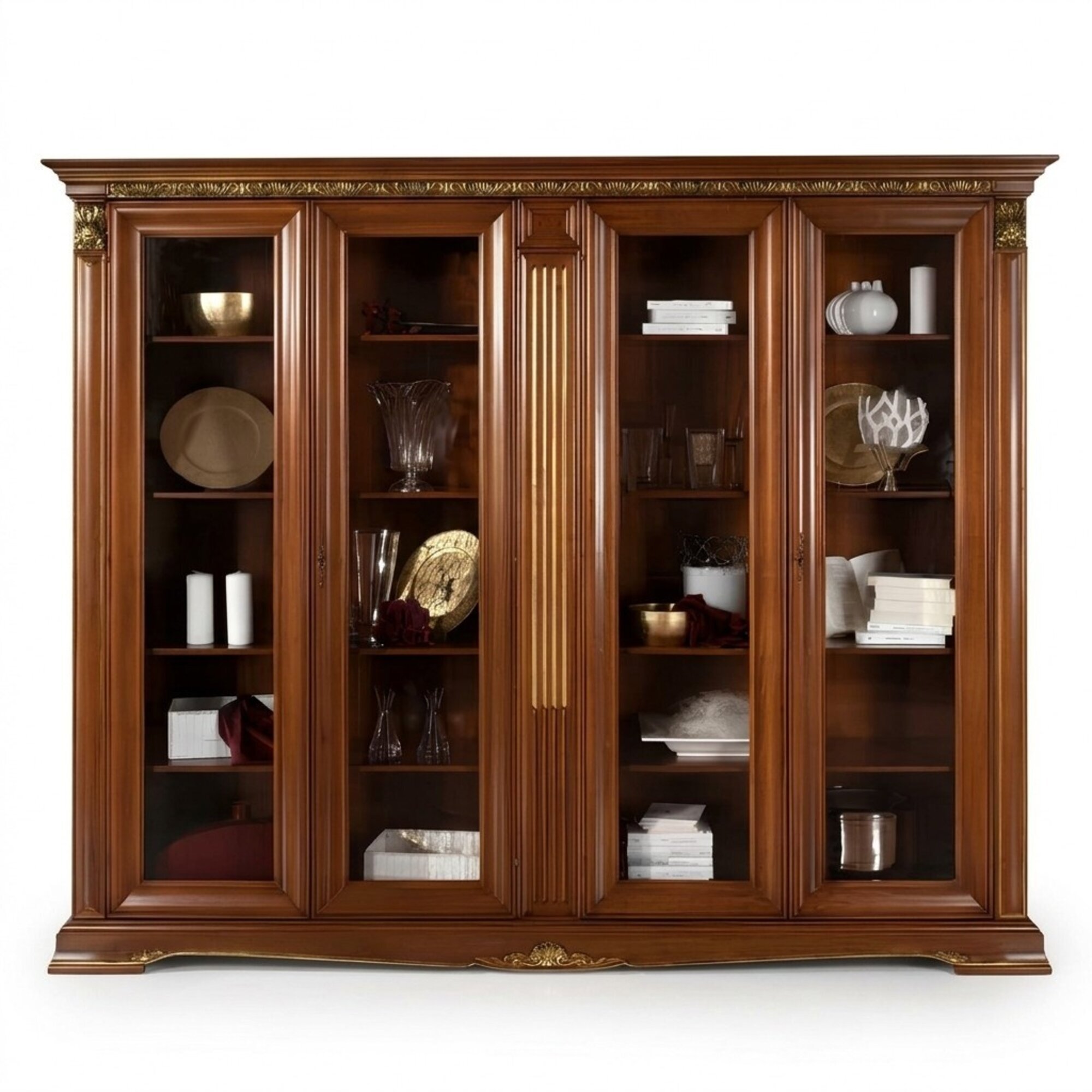 Vitrine Glas Wandschrank Vitrinen Regal Barock Rokoko Italienische Stil MÃ¶bel Massivholz