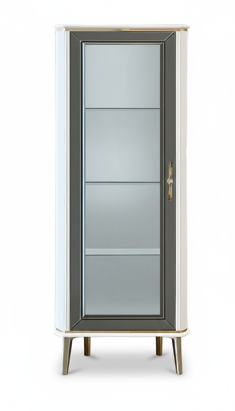 Vitrine Klassische Glasvitrinen fÃ¼r Wohnzimmer Rechteckig LuxuriÃ¶se Grau Modern