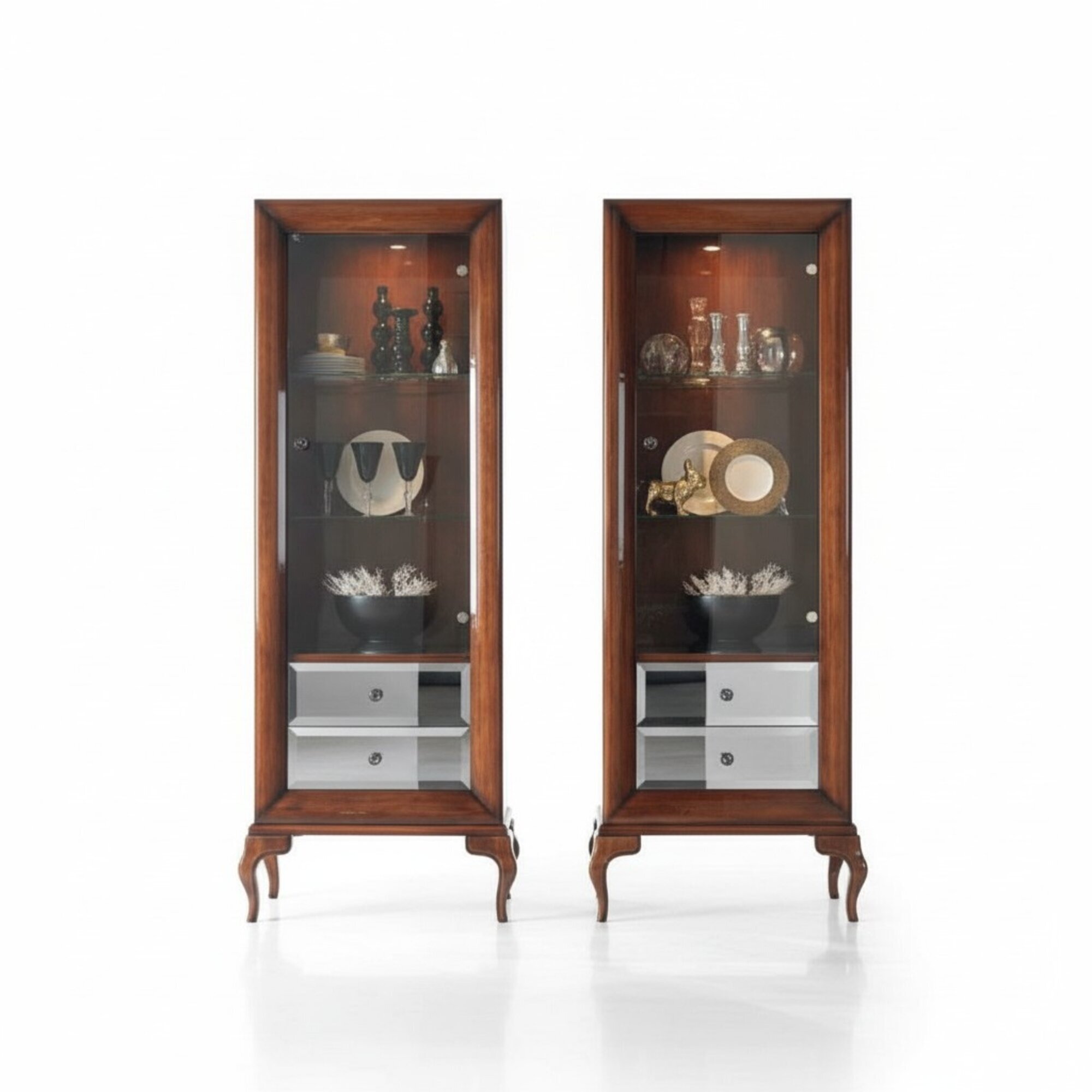 Vitrine SchrÃ¤nke Vitrinen Holz Luxus Wohnzimmer Schrank Braun MÃ¶bel