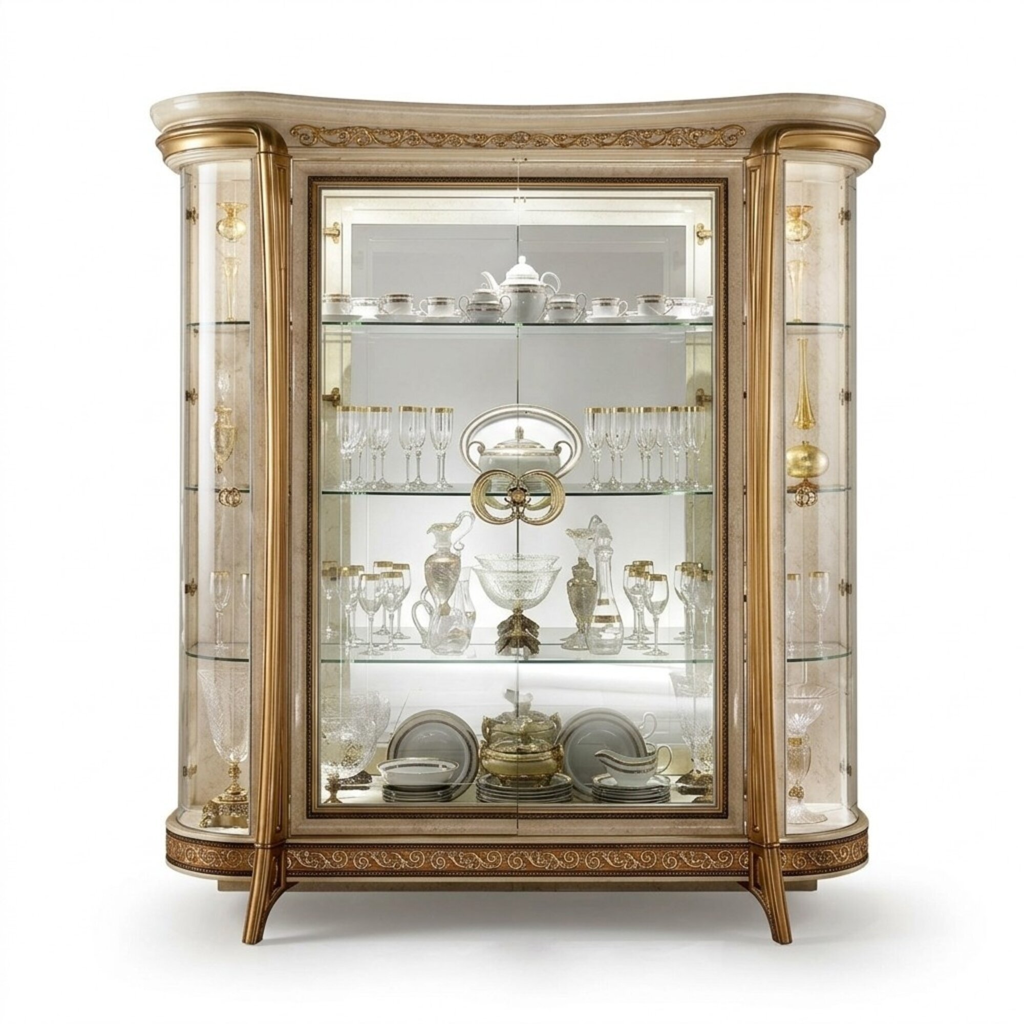VITRINE Schrank Glasschrank Designer MÃ¶bel Barock Rokoko Deko Jugendstil