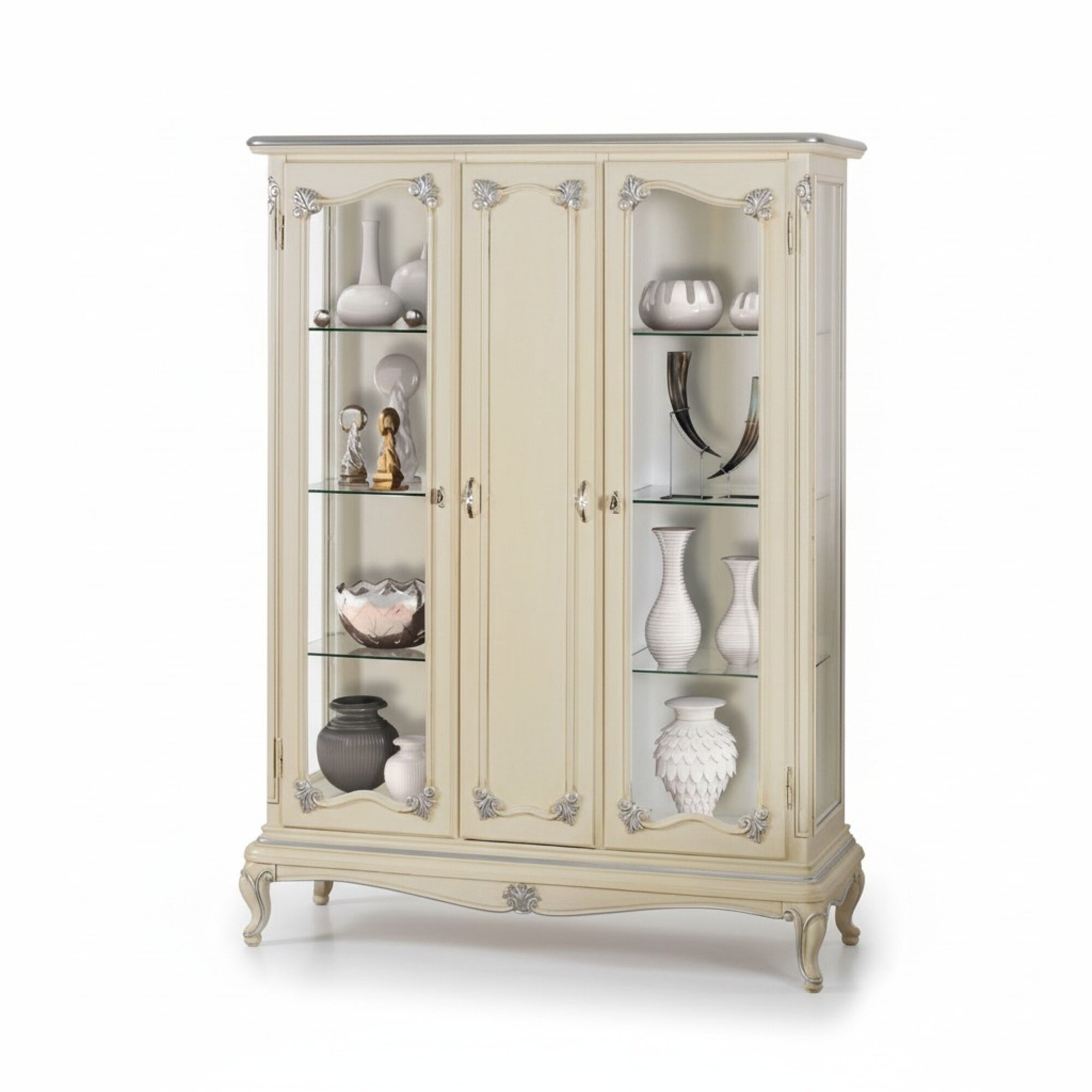Vitrine WeiÃ Glasschrank Design Klassische Schrank Luxus Holz MÃ¶bel Vitrinen Neu