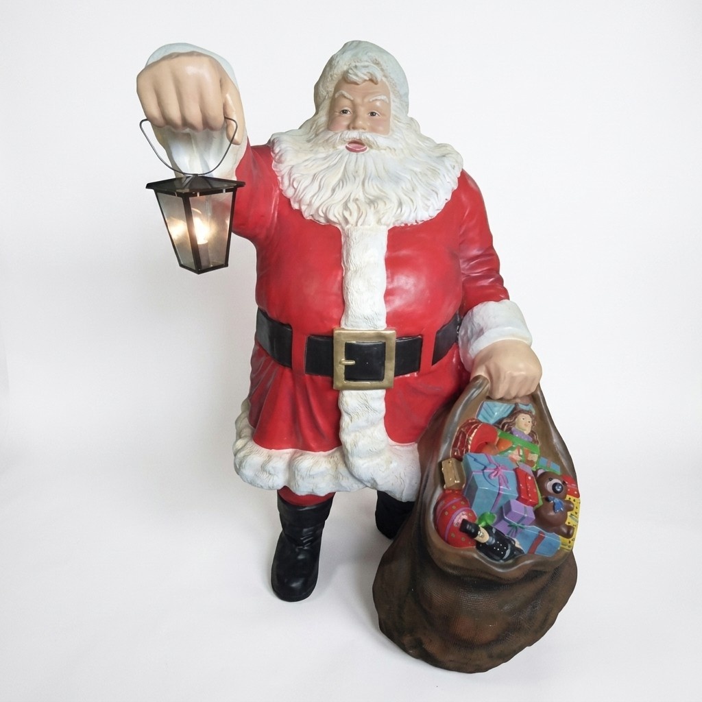 Weihnachtsmann Figur Statue Aussenleuchte Dekoration Nikolaus