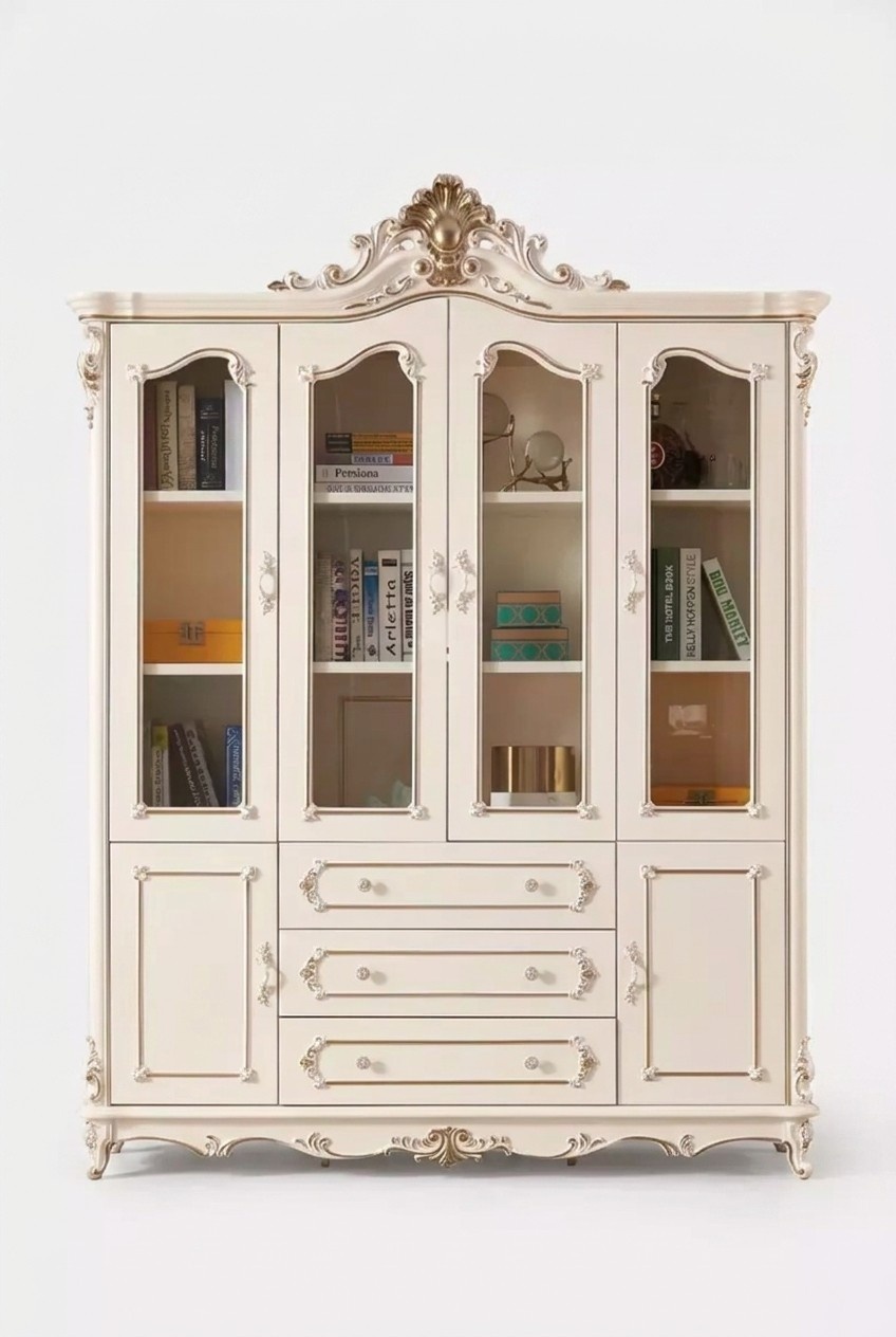 WeiÃ BÃ¼cherregal fÃ¼r Wohnzimmer klassische MÃ¶bel LuxusmÃ¶bel neu