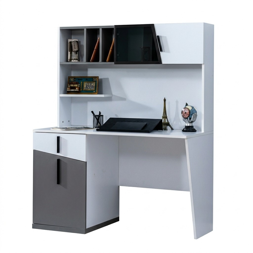 WeiÃ-Grauer Schreibtisch Designer Jugendzimmer MÃ¶bel Holz Luxus Tische