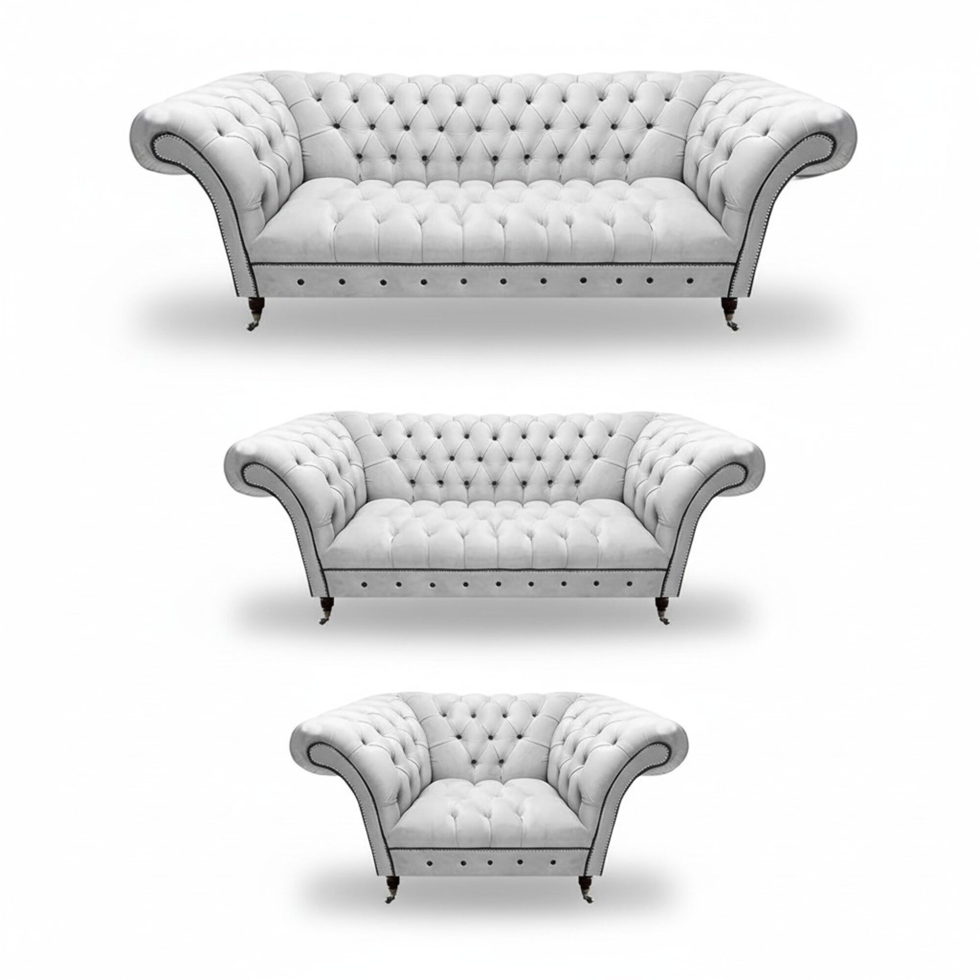 WeiÃ Sofagarnitur 3tlg Chesterfield Modern Design Wohnzimmer Polstersofa