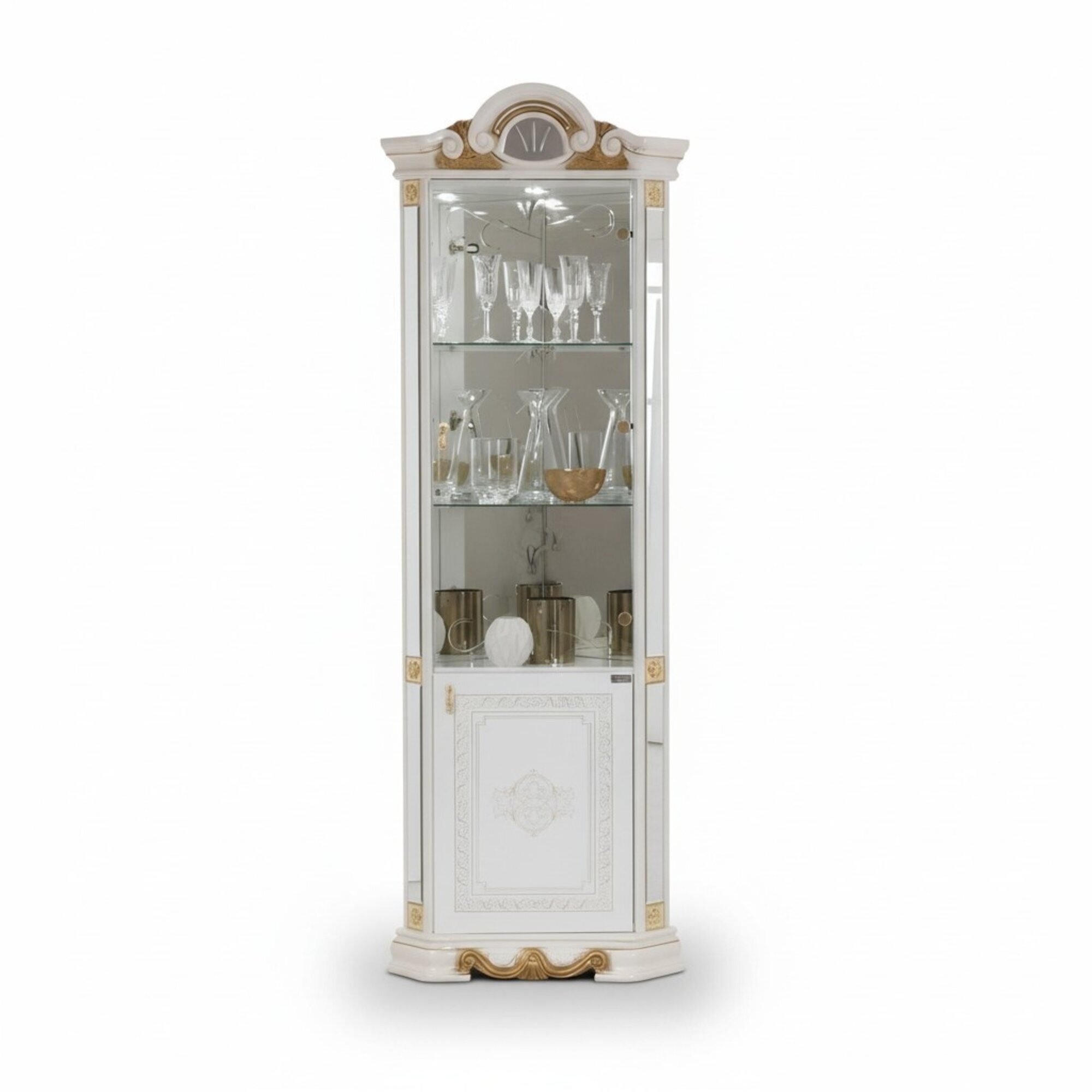 Weisse Eckvitrine Glasschrank Eckvitrinen SchrÃ¤nke Regal Italienische MÃ¶bel