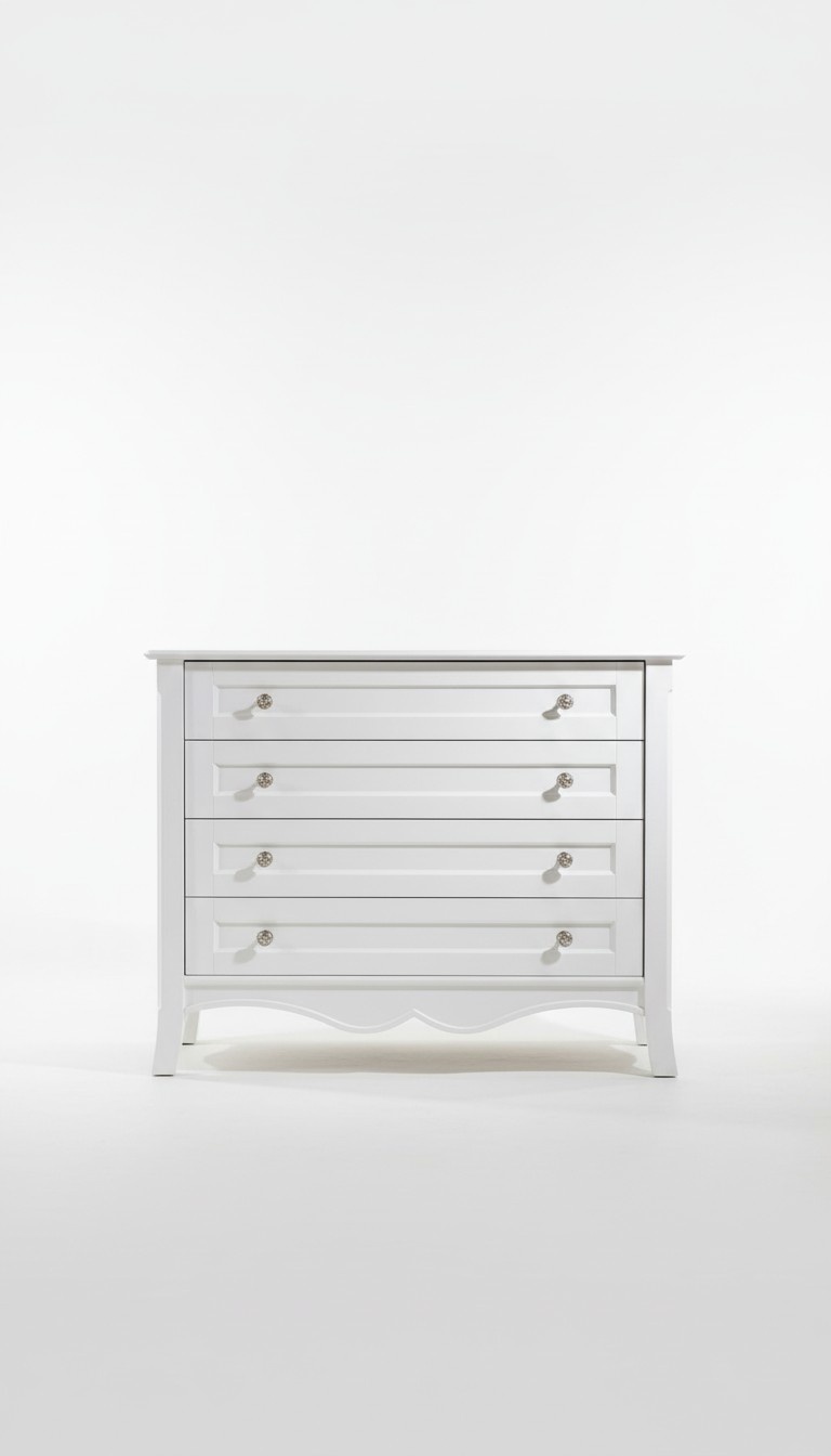 WeiÃe Holzkommode modern, eleganter Stauraum, zeitloses Design