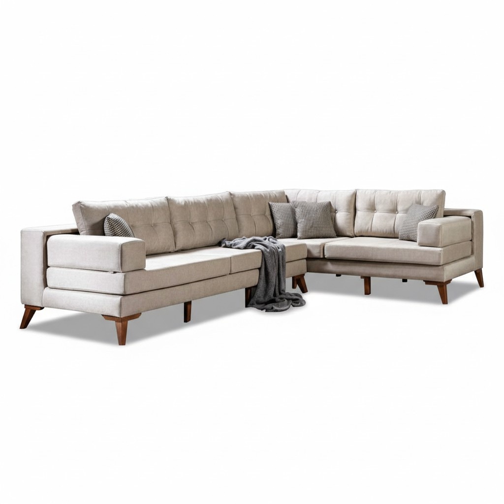 WeiÃe Stilvolle Eckcouch Textilsofas Moderne Wohnlandschaft Luxus MÃ¶bel