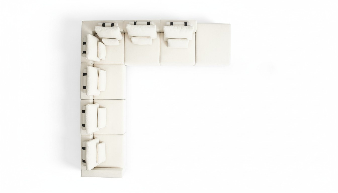 WeiÃe Wohnlandschaft Wohnzimmer L-Form Sofa Polster Designer MÃ¶bel Stil