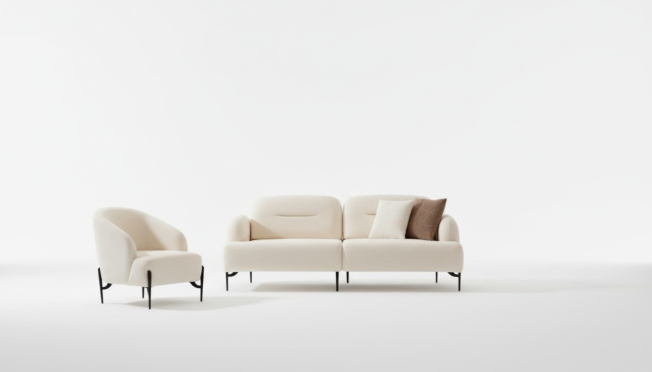 WeiÃe Wohnzimmer Designer Garnitur 3 Sitzer Polster Sessel 2tlg Set Neu