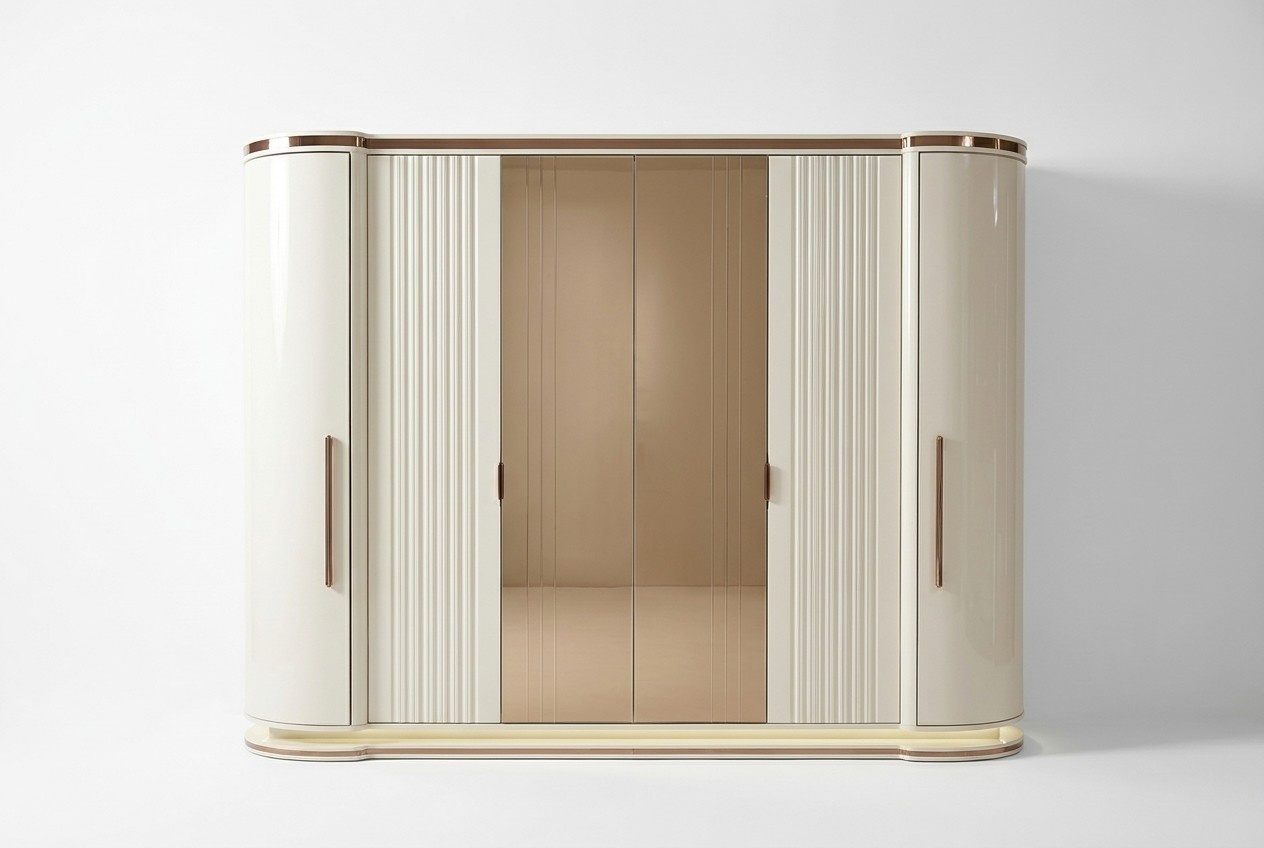 WeiÃer Holz Kleiderschrank im eleganten Design fÃ¼r Schlafzimmer