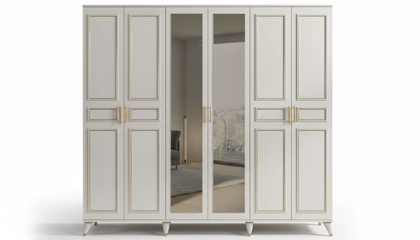 WeiÃer Kleiderschrank Glasschrank Schlafzimmer Designer Holz MÃ¶bel Neu