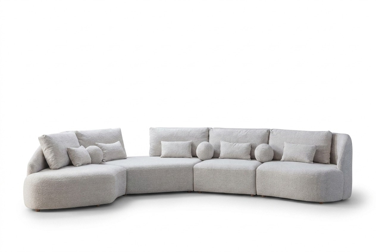 WeiÃes Ecksofa Modernes L-Form Sofa Wohnzimmer Couchen Holzgestell Sofa