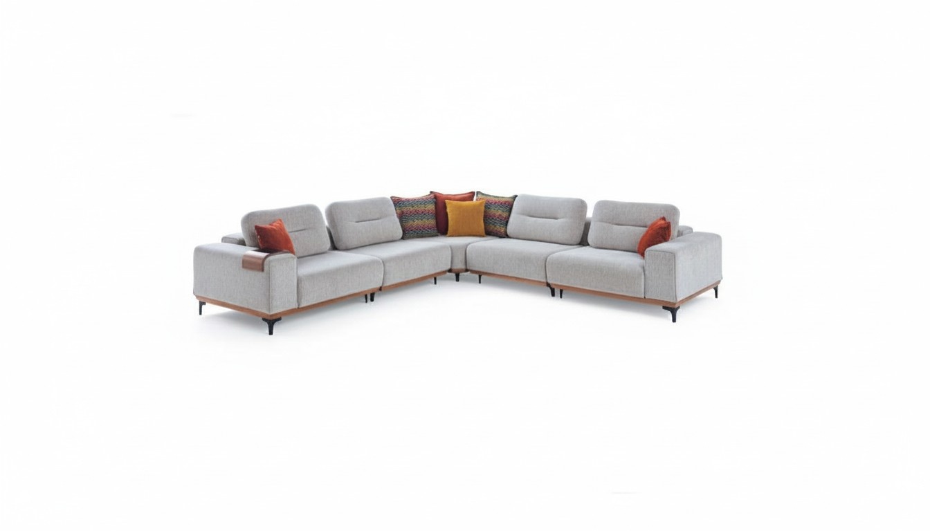WeiÃes Exklusives L-Form Polstersofa Designer Ecksofa Wohnzimmer Sitzer