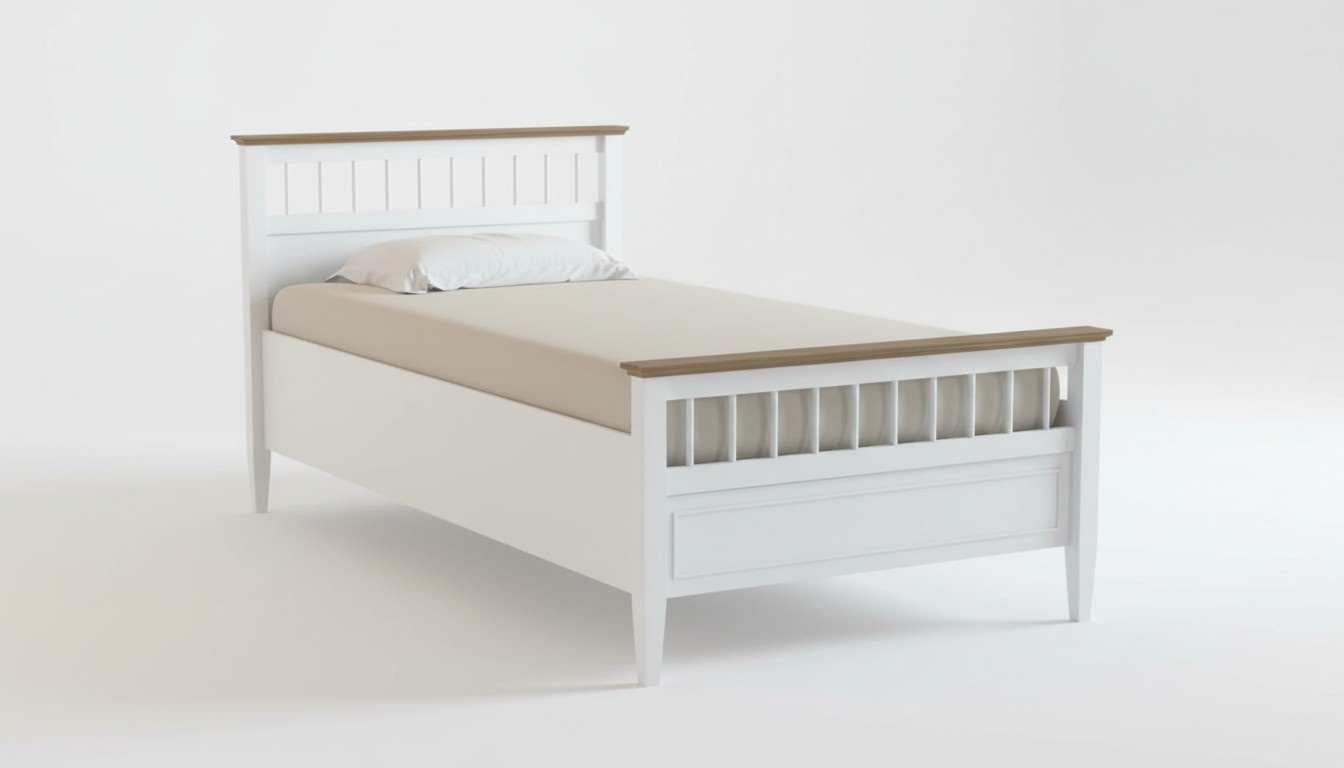 WeiÃes Holzbett im eleganten Design