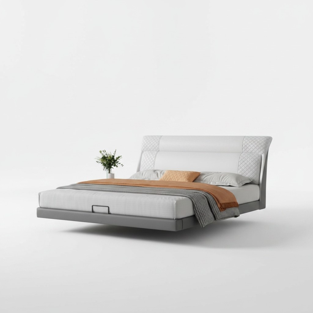 WeiÃes Schlafzimmer Bett Designer Lederbetten Textilbetten Doppelbetten