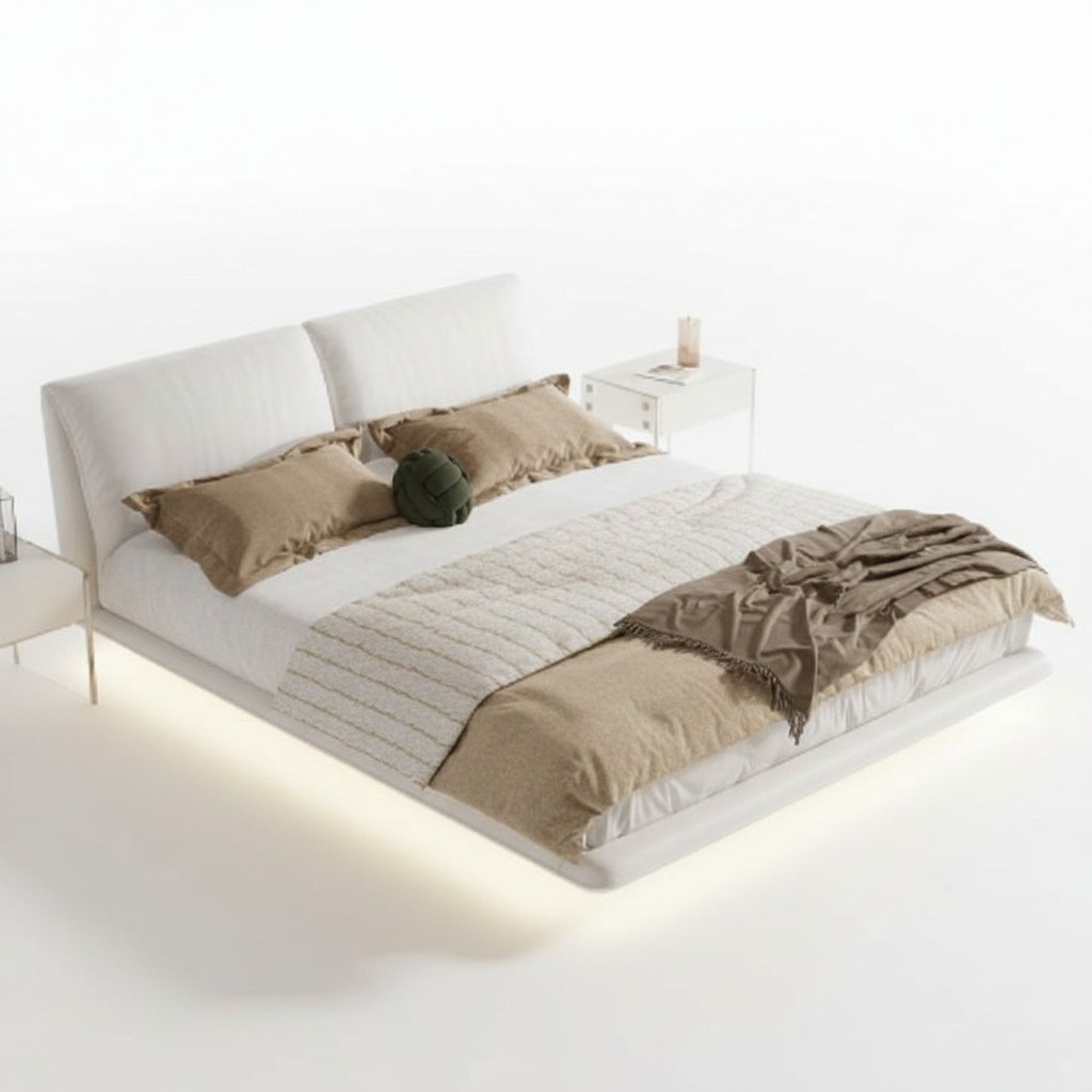 WeiÃes Schlafzimmer Bett Designer Textilbetten Luxus Holz Doppelbetten
