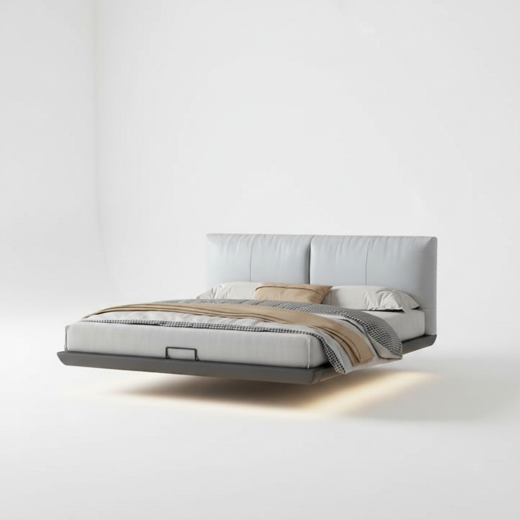 WeiÃes Schlafzimmer Designer Bett Luxus Betten Leder Doppelbetten Neu