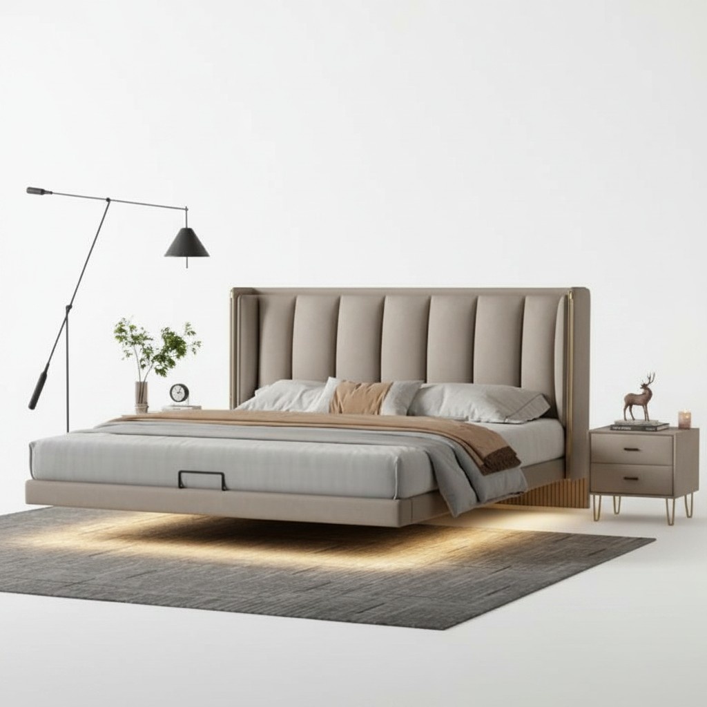 WeiÃes Schlafzimmer Doppelbett Designer Luxus MÃ¶bel Holzgestell Betten