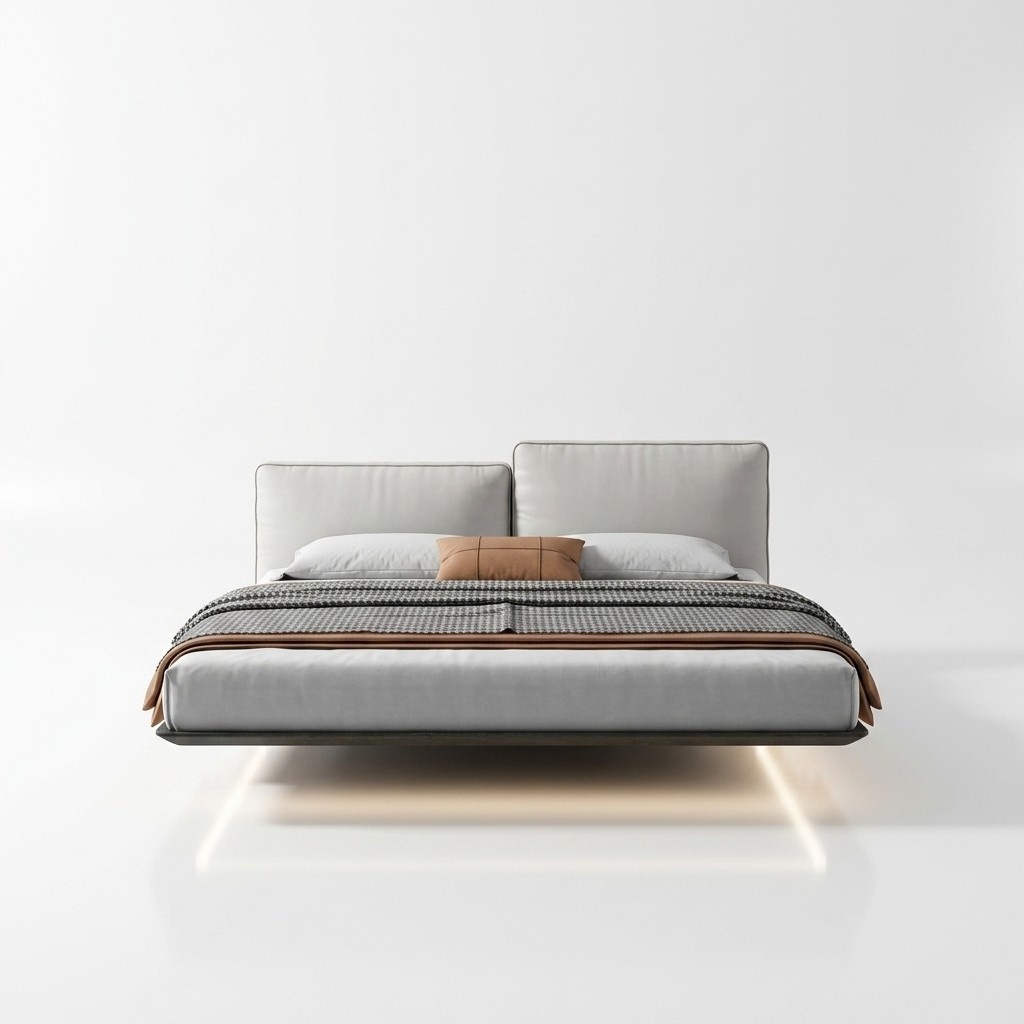 WeiÃes Wandbett Designer LED-Bett Modernes Schlafzimmer Doppelbett Neu