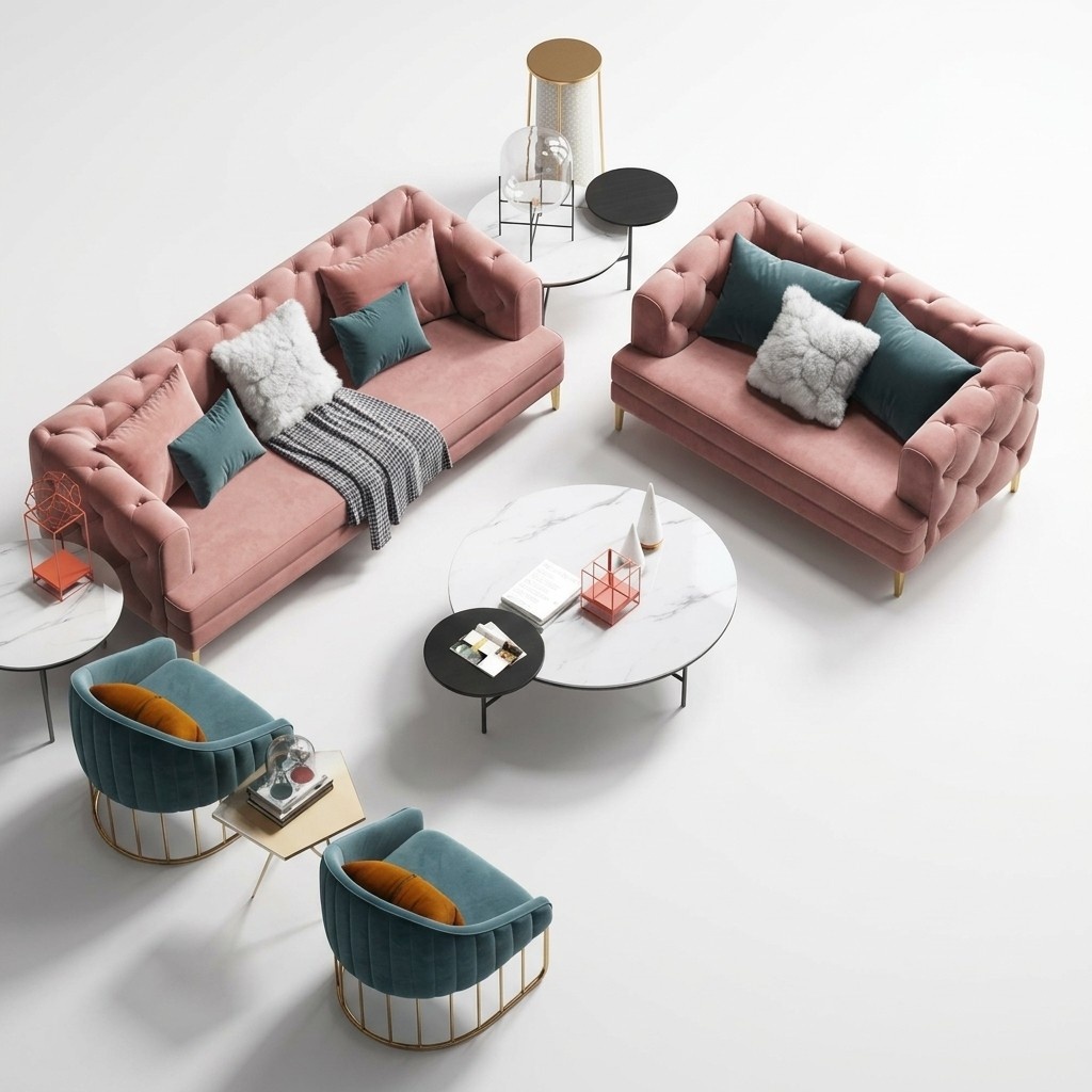 Wohnlandschaft Design Couch Lounge Sofas Textil Sofagarnitur 3+2 Sitzer Set Samt