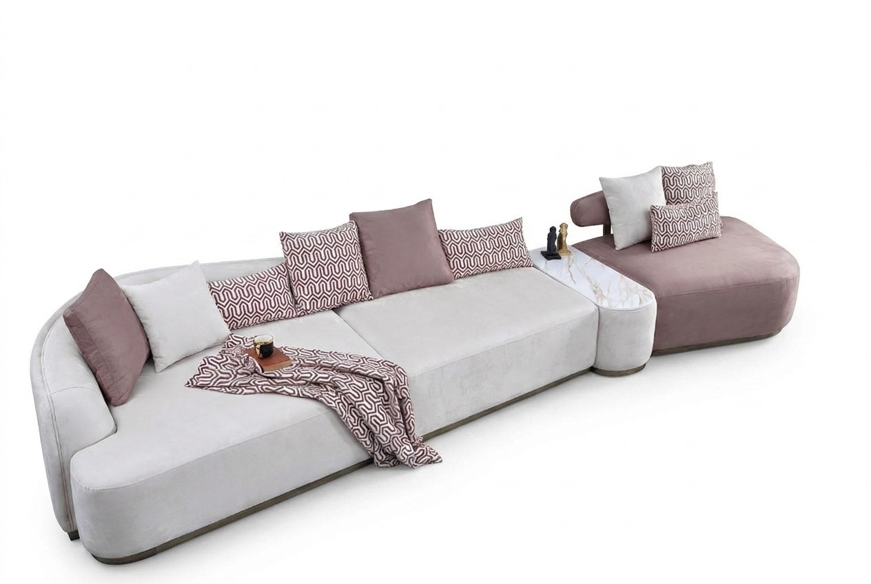 Wohnlandschaft Stoffsofa Rosa GroÃes Sofa Polstersofa Modern Sofas