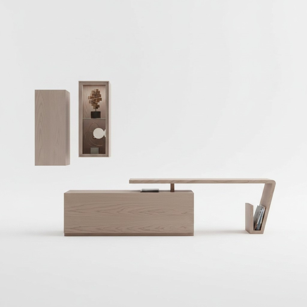 Wohnwand Anbauwand Wohnzimmer Schrankwand MÃ¶bel Modern braun WohnwÃ¤nde