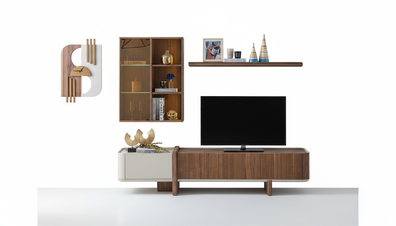 Wohnwand Designer WohnzimmermÃ¶bel Wandschrank Regal TV-StÃ¤nder