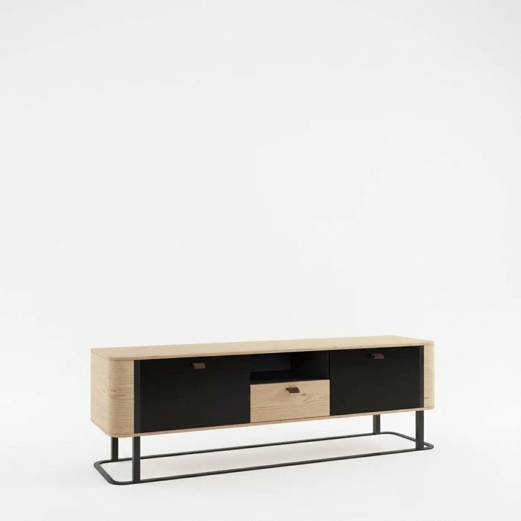 Wohnwand rtv Sideboard TV StÃ¤nder niedrige Seite WohnwÃ¤nde Holz Metall