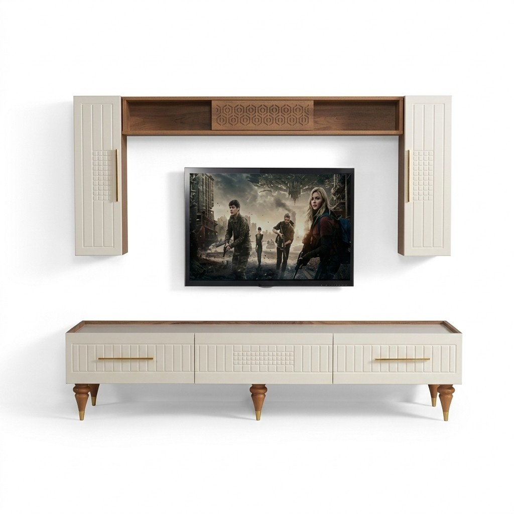 Wohnwand tv StÃ¤nder Sideboard Modern Wohnzimmer Regale WohnwÃ¤nde Holz Neu