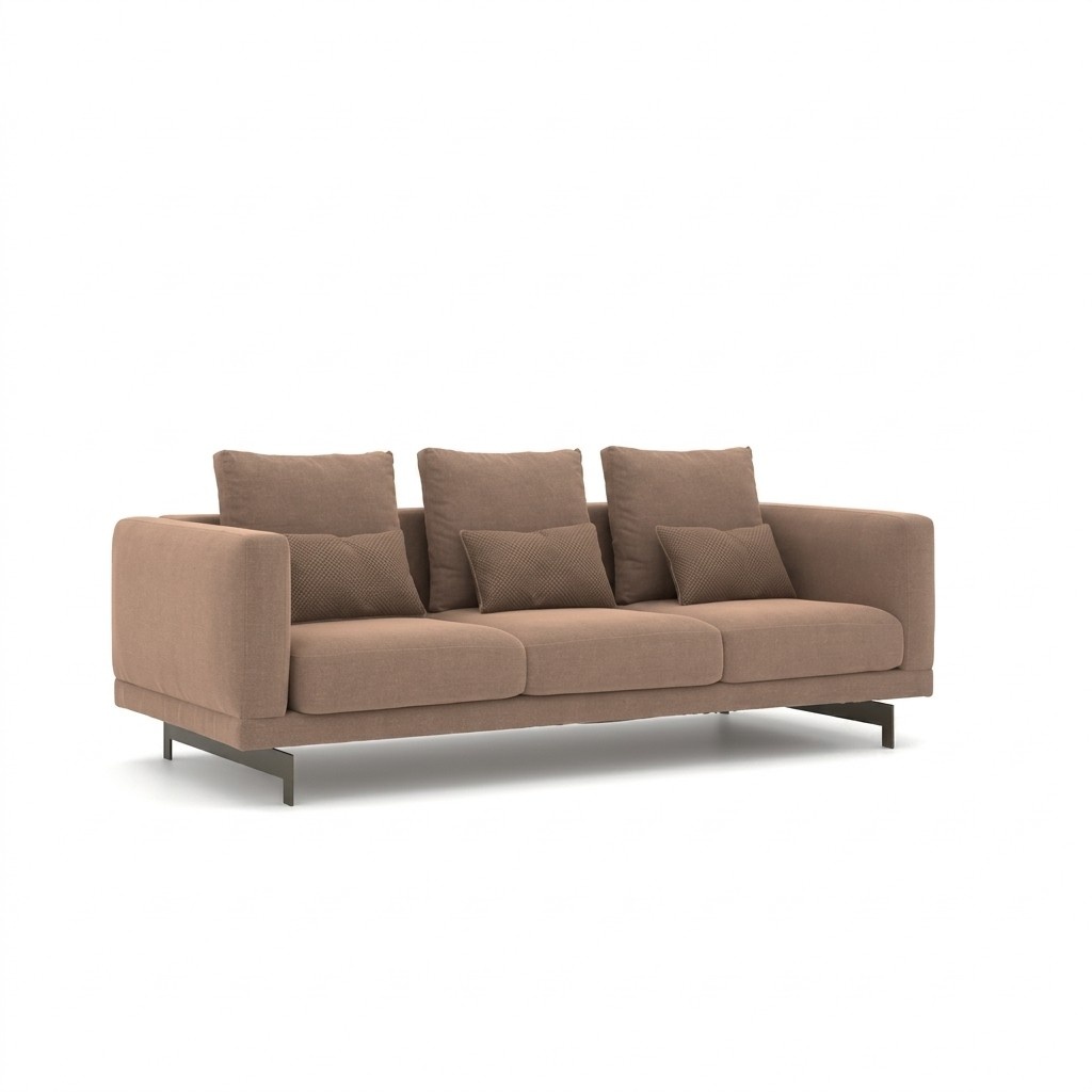 Wohnzimmer Braun Dreisitzer Sofa Couch Luxus PolstermÃ¶bel Design Textil