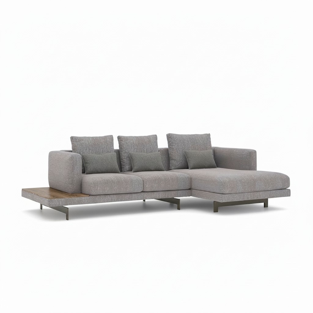Wohnzimmer Garnitur Ecksofa L-Form Grau Sofa Couch Designer PolstermÃ¶bel