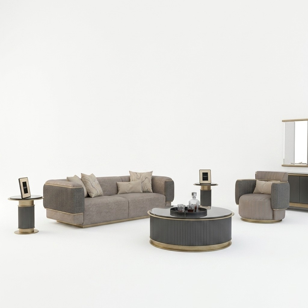 Wohnzimmer Komplett 2tlg Dreisitzer Sofa PolstermÃ¶bel Sessel Modern Design