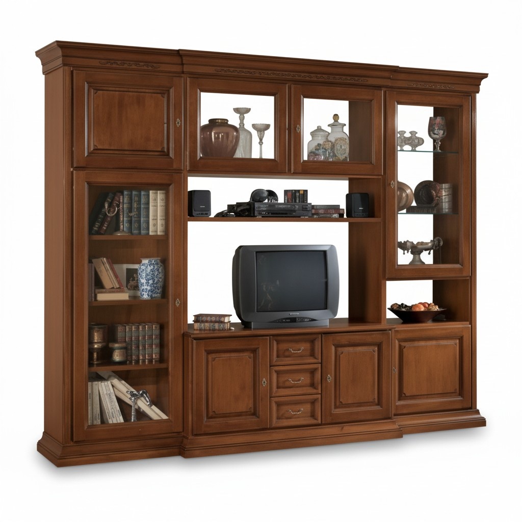 Wohnzimmer MÃ¶bel Wohnwand klassisch Italienischer Stil Holz MÃ¶bel Neu
