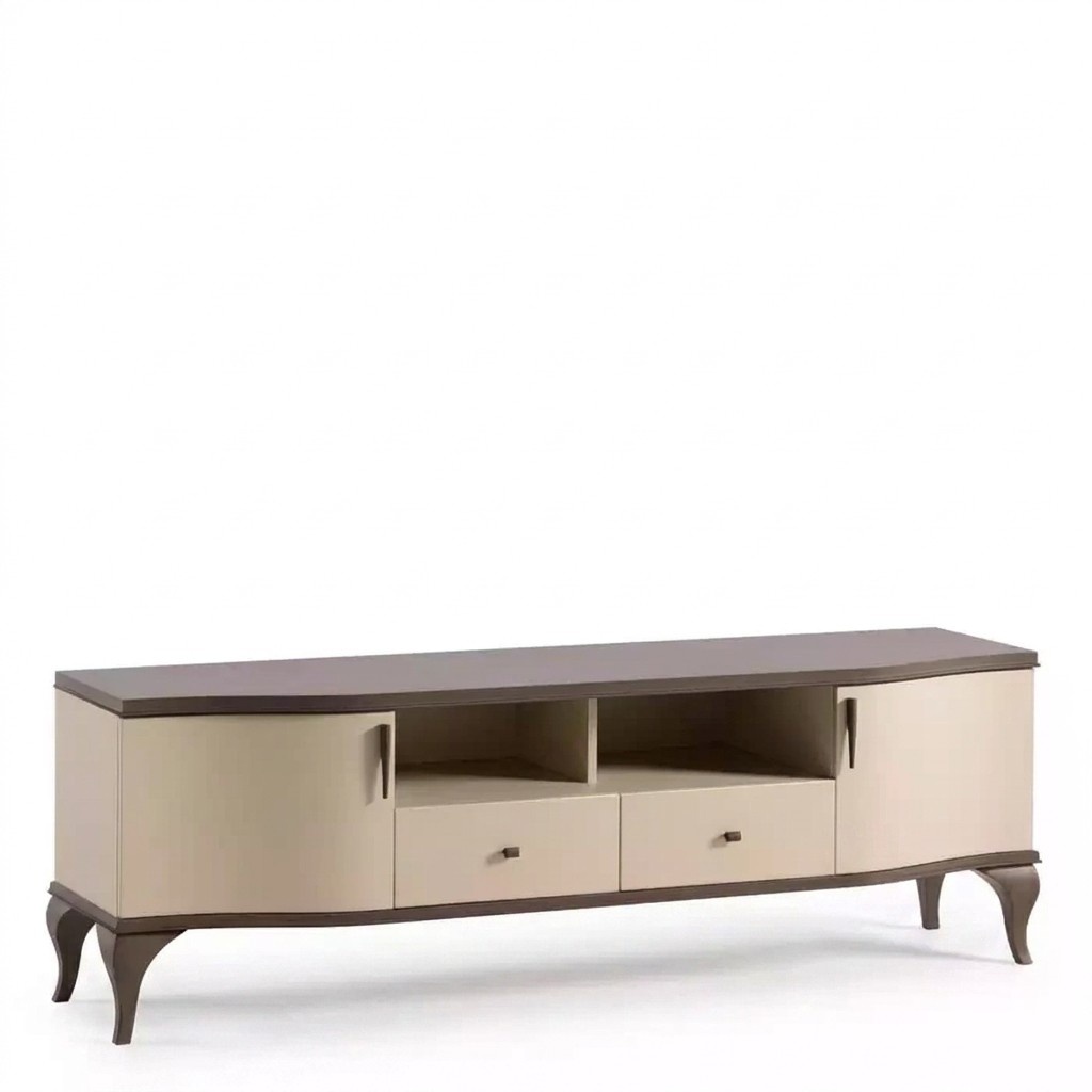 Wohnzimmer MÃ¶bel Wohnwand tv StÃ¤nder Wandregal Holz beige Modern Sideboard