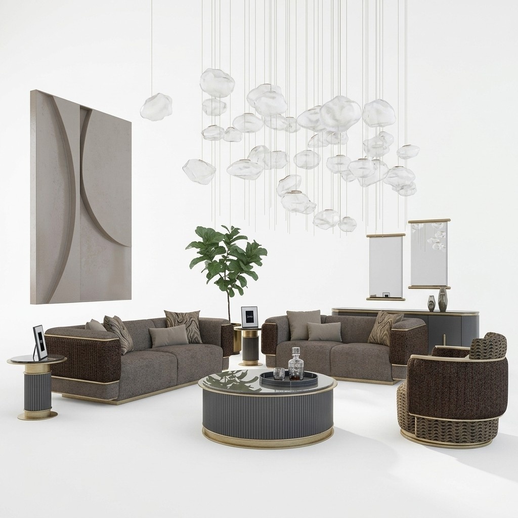 Wohnzimmer PolstermÃ¶bel Sofa Set Zweisitzer Dreisitzer Sofa Couch Luxus Sessel