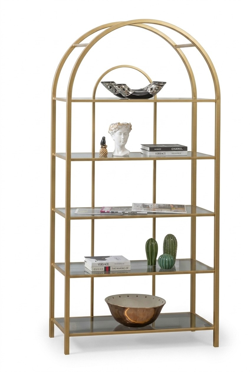 Wohnzimmer Regal Raumteiler Standregal BÃ¼cherschrank Aufbewahrung Gold