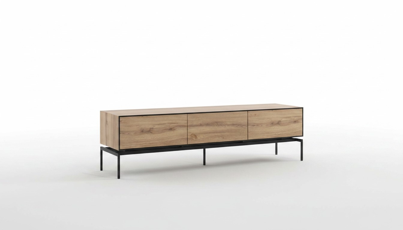 Wohnzimmer RTV Lowboard TV StÃ¤nder Braun Holz Sideboard Tisch Modern