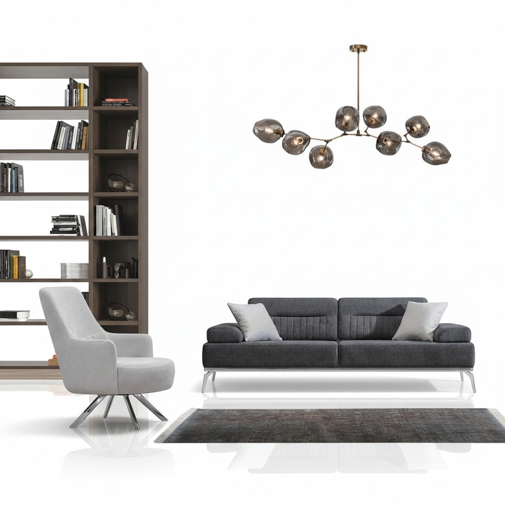 Wohnzimmer-Set 2tlg. 3-Sitzer Sofa 1-Sitzer Sessel Grau WeiÃ Textil Material