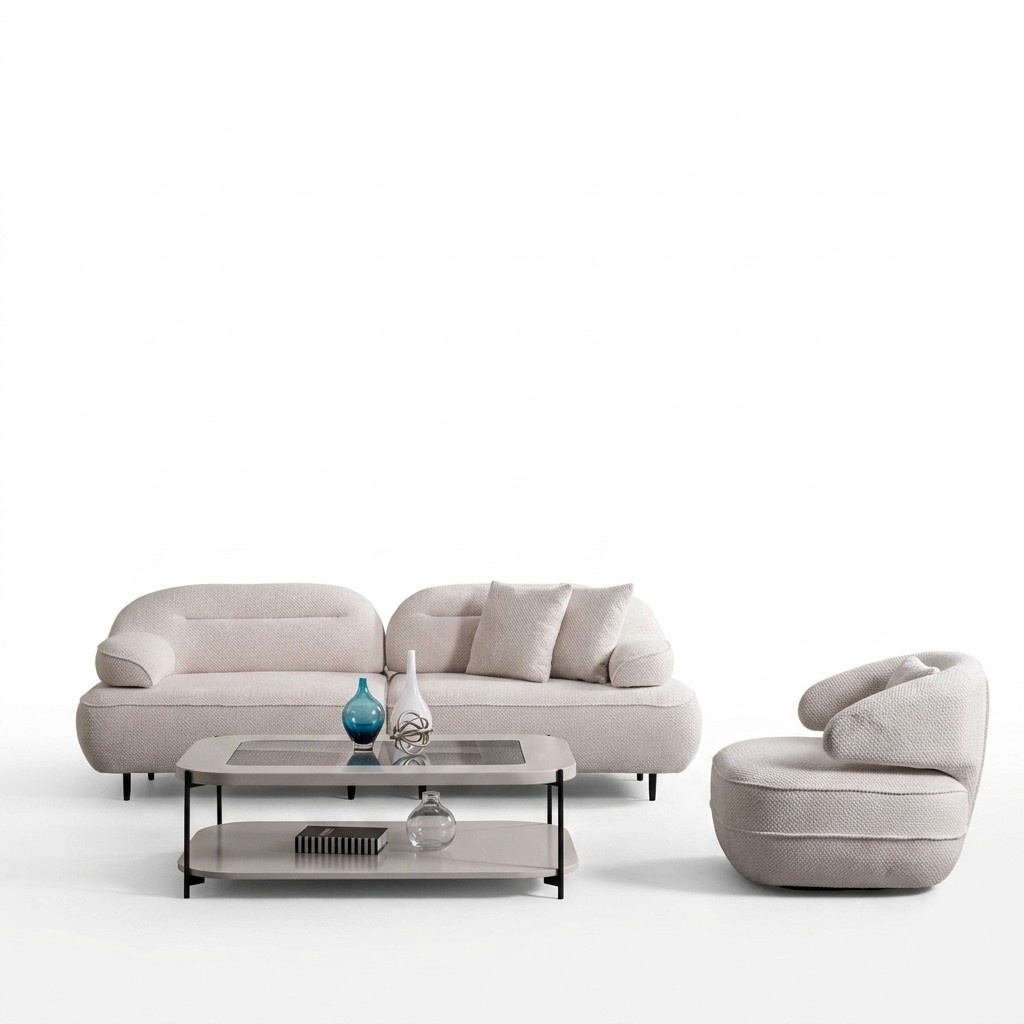 Wohnzimmer-Set, das eine AtmosphÃ¤re schafft GemÃ¼tliches Zentrum Ihres Zuhauses