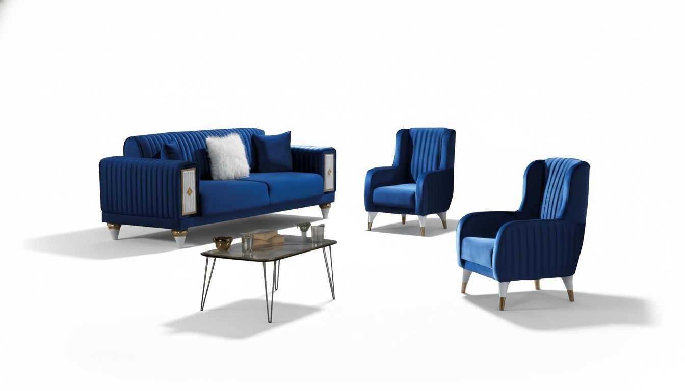Wohnzimmer Set Dreisatzsofa 3-Sitzer Sofa Polster MÃ¶bel 2x Sessel Couch 3tlg