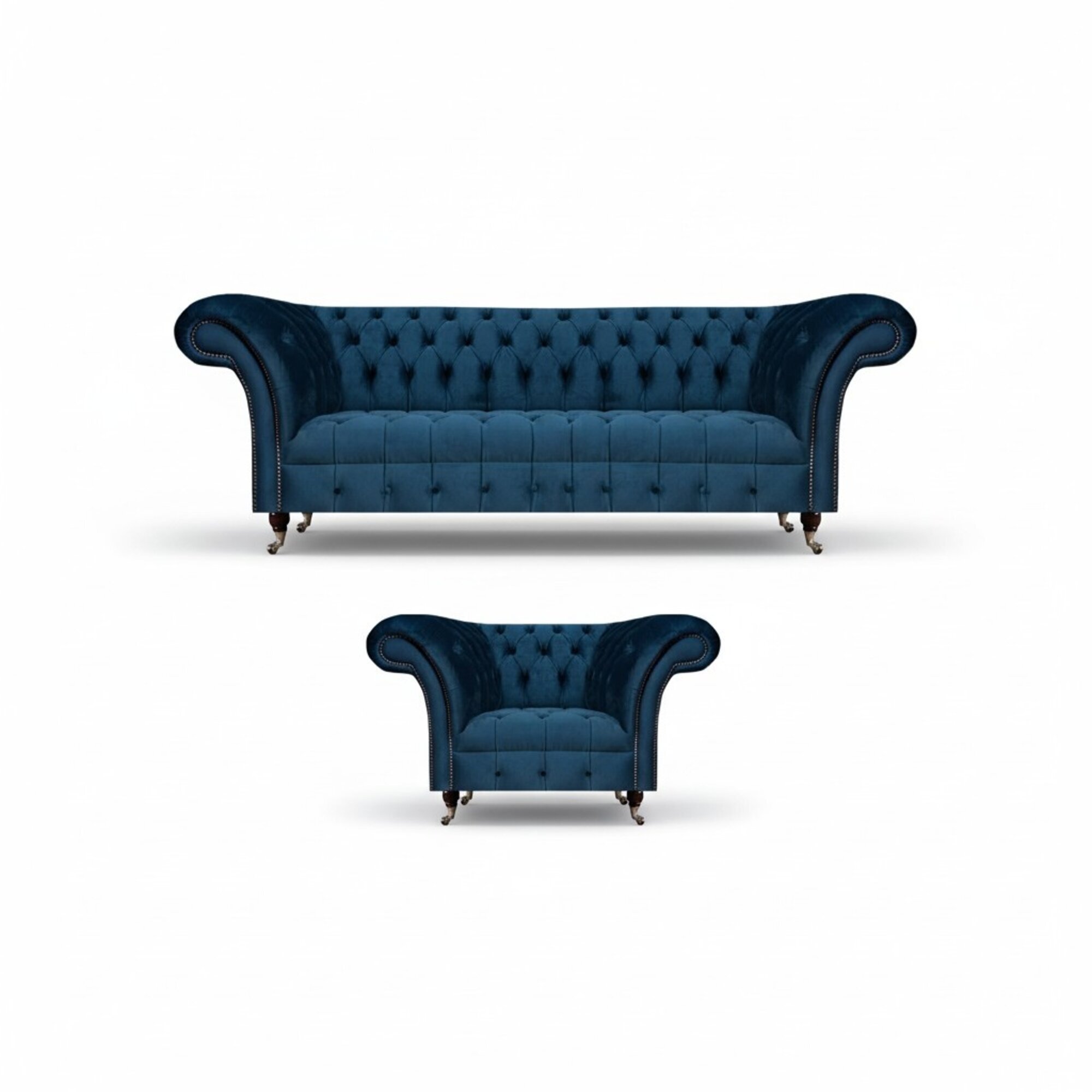 Wohnzimmer SitzmÃ¶bel Blau Sofa Dreisitze Luxus Sessel MÃ¶bel Chesterfield