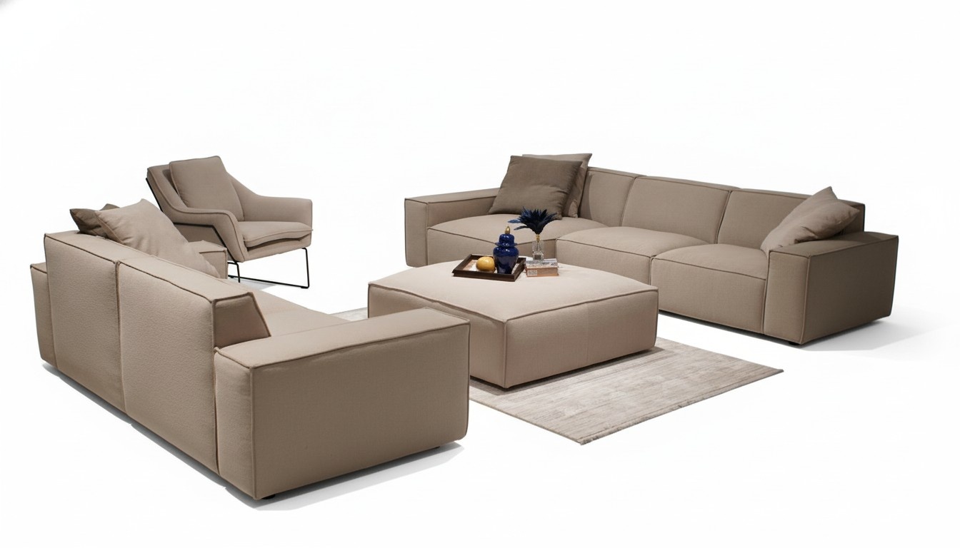 WohnzimmermÃ¶bel Set 4 tlg Luxus Einrichtung Sofagarnitur Design Ecksofa