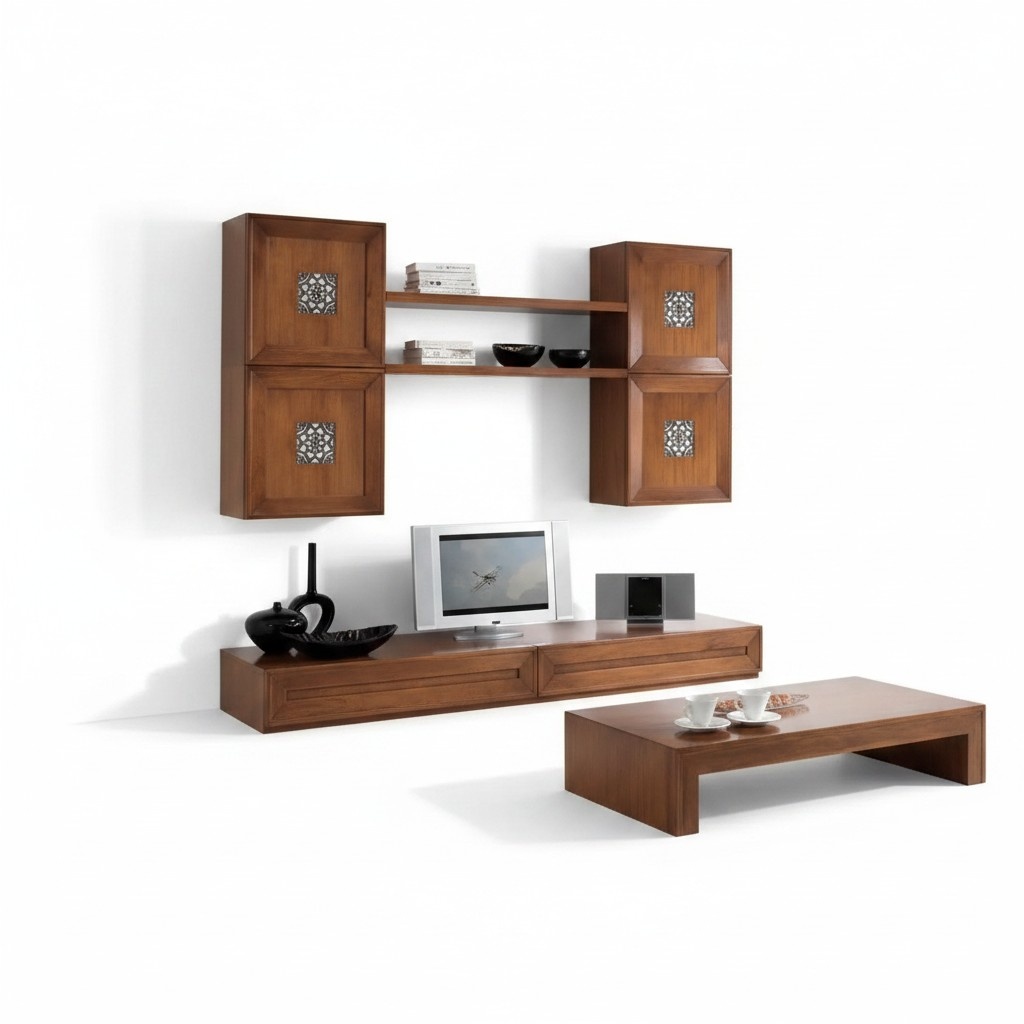 WohnzimmermÃ¶bel Set Designer Wohnzimmer Braun Sideboard Wohnwand Neu
