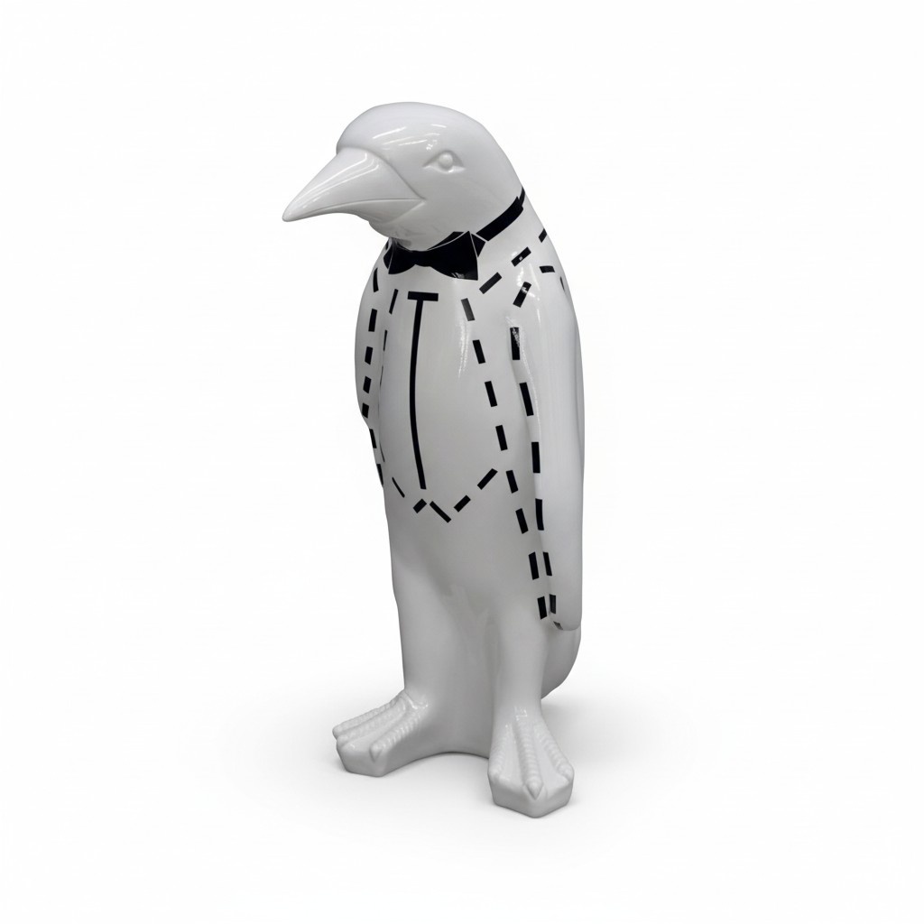 Design 67cm Pinguin Luxus Figur Skulptur Handarbeit XXL Tier