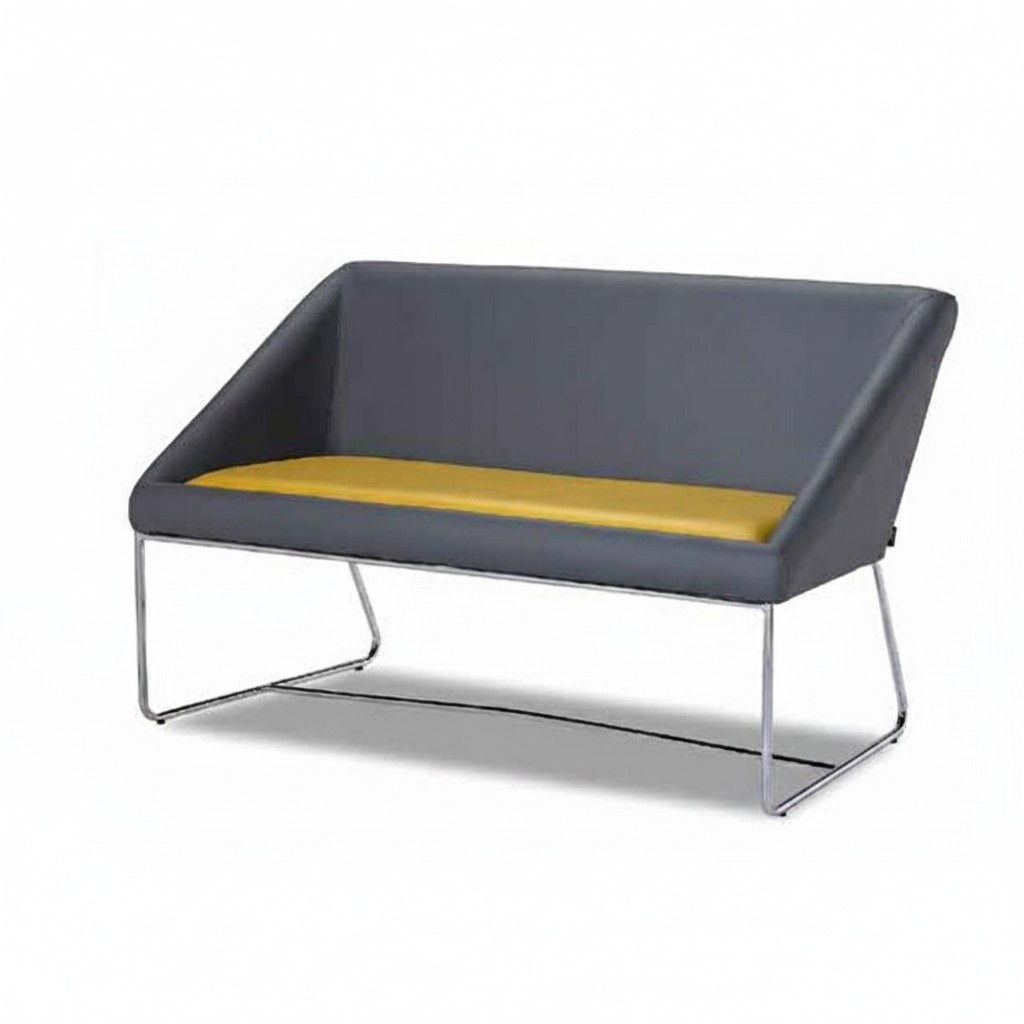 Zweisitzer Designer Sofa 2 Sitzer Gelb Stoffsofa Leder MÃ¶bel Grau Bank