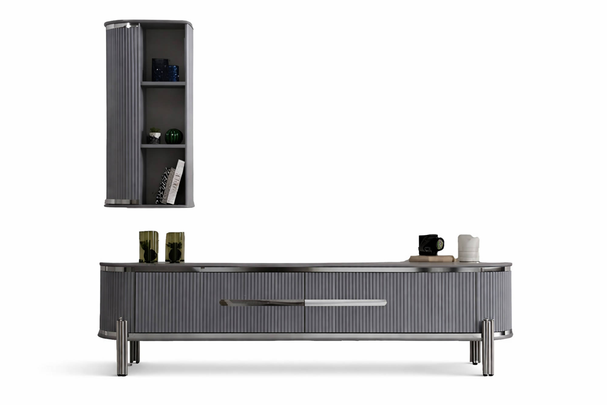 TV StÃ¤nder RTV Lowboard Regale Sideboard Tisch Modern Grau Sofort