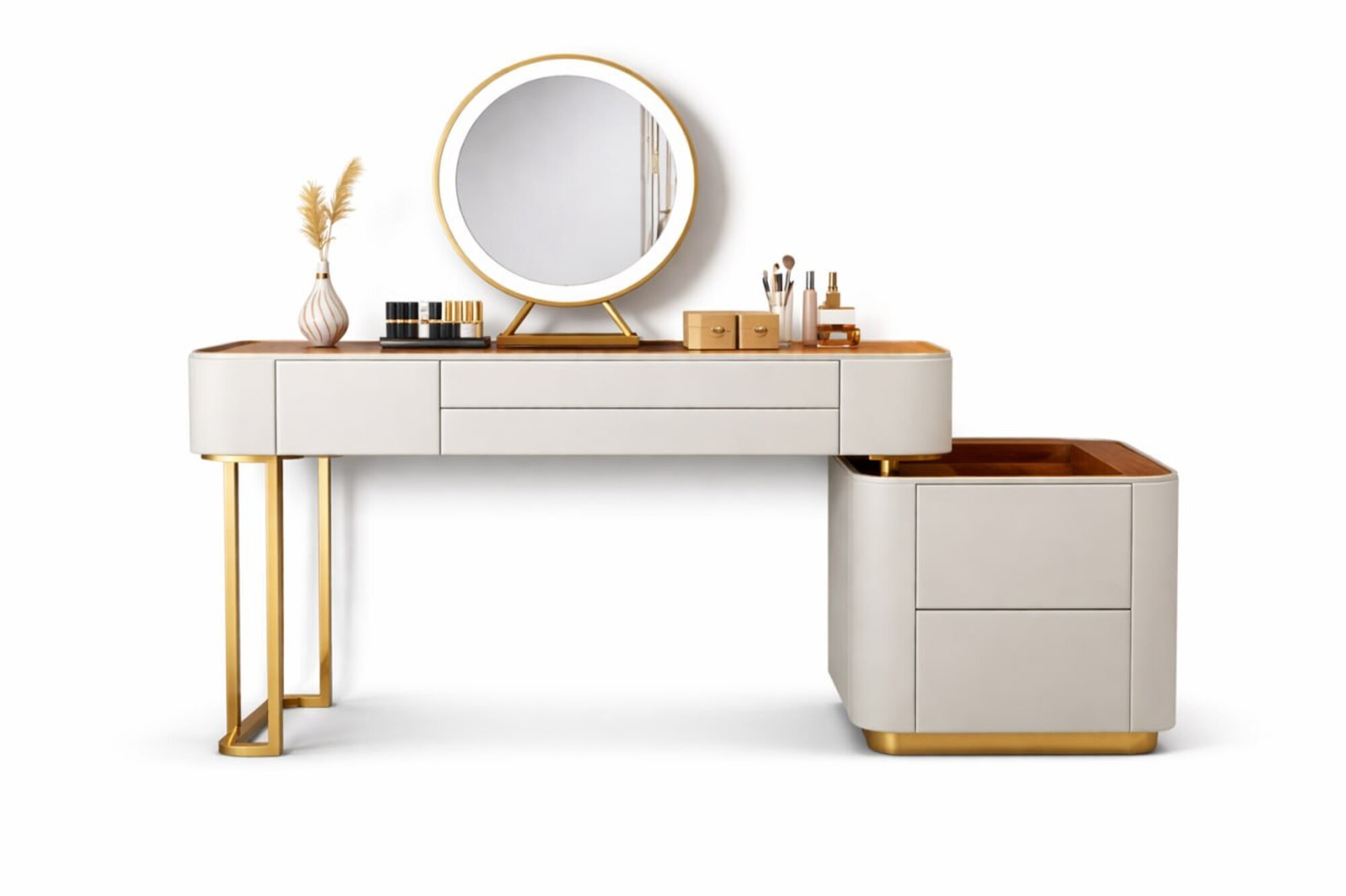 Designer-Schminktisch in elegantem WeiÃ mit praktischem Stauraum Sofort